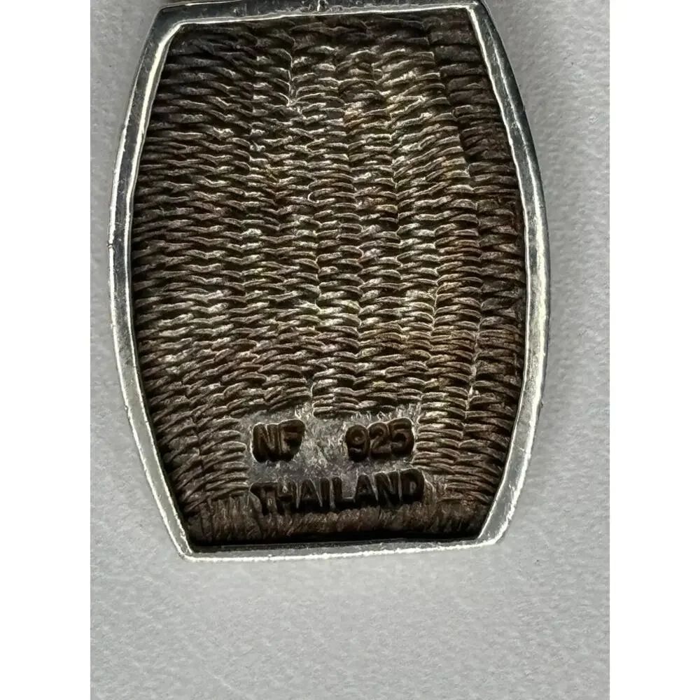 Sterling Silver Blue MOP Pendant Omega Necklace 18